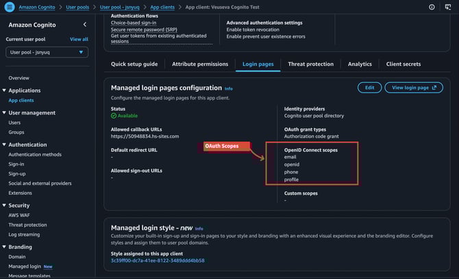 OpenID scopes - openid, email, profile