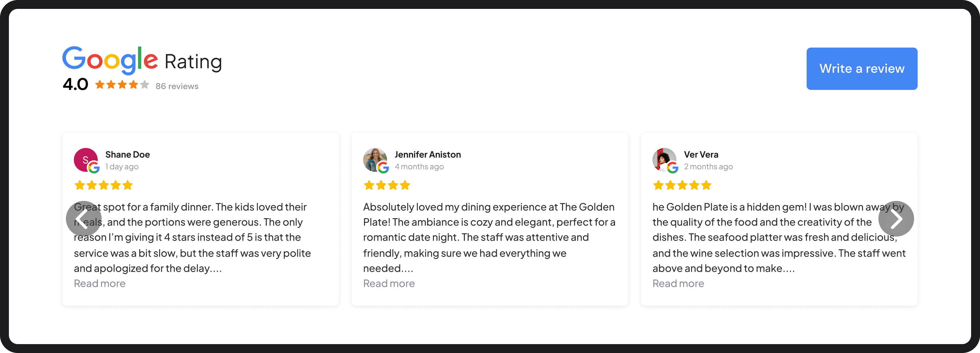 Google Reviews Embed image